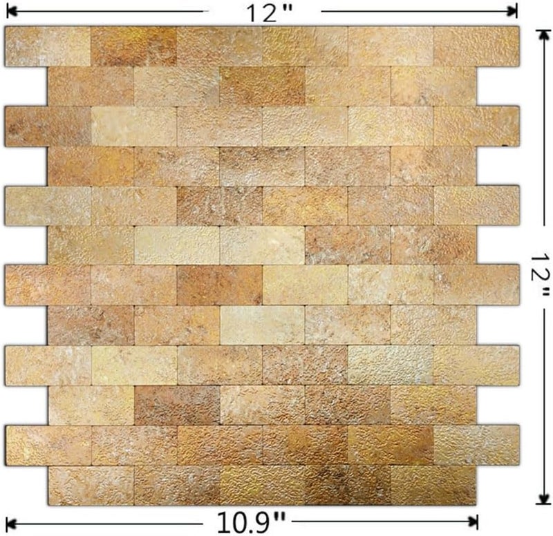 weimeisc 10-Sheet Peel and Stick Backsplash Tile for Kitchen, Self-Adhesive Backsplash Tile, Stick on Bathroom Vanities，Fireplace, Laundry Table (Printed Orange2) - Image 3